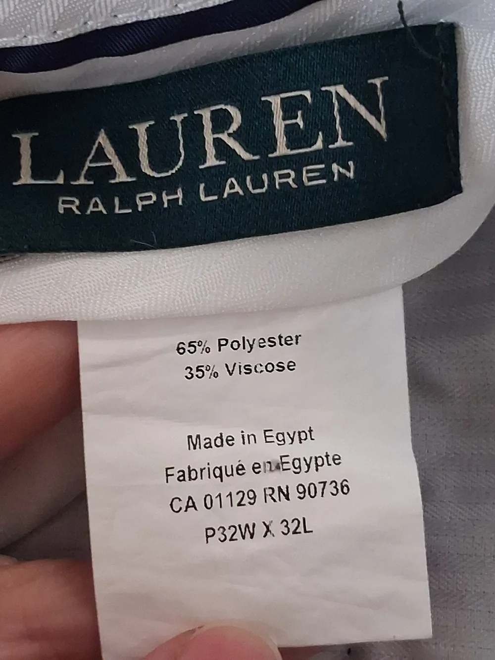 Ralph Lauren Trousers,Classic fit, Flat-front,Color: Blue, Size 32 × 32